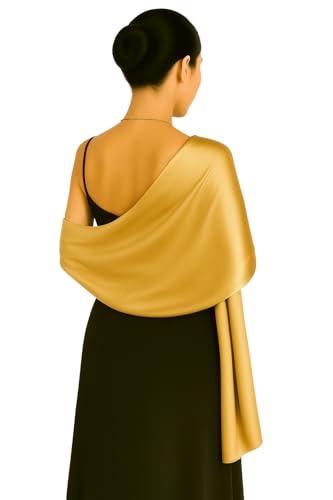 Shanlin Silk Feel Long Satin Patterned & Solid Color Scarves for Women in Gift Box