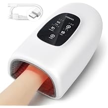 vrenmol Hand Massager with Heat and Compression 3 Modes 5 Intensities Rechargeable Electric Hand Massage Tool for Wrist Hand Massager for Muscles Fingers 3 Type Timers Home Gift for Women Men