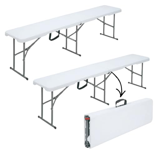 Floordirekt Chiba Lot de 2 bancs pliables en plastique...