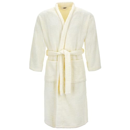 Burrito Blanco Albornoz Hombre o Mujer | Albornoz Ducha | Albornoz Rizo | 100% Algodón | Albornoz Toalla | Textura Suave | Talla XL | Color Beige Claro