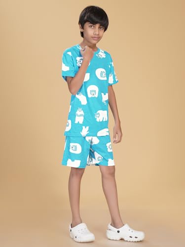 Image of Boys Halfsleeves Cotton Solid /Printed T-Shirt & Shorts Summer Co-ord Set /Clothing Set /Casual wear