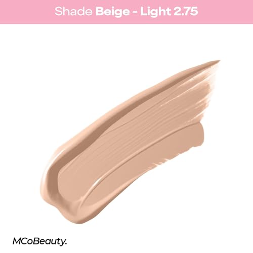MCoBeauty - Brighten & Perfect Cream Concealer - 3 Light Beige - Hydrating Corrector Medium Coverage Blemish & Under Eye Concealer - With Vitamin E, Hyaluronic Acid & Aloe Vera