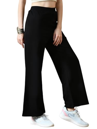FITINC Women Cotton Wide Leg Flared Trousers Track Pants