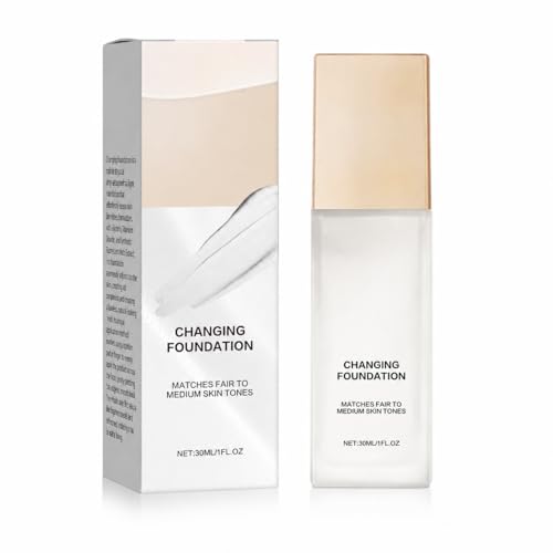 Zephpyrine Color Changing Foundation for Mature Skin, Waterproof & Sweat-Proof Skin Tone Adapting Liquid Foundation for Women, Lightweight Natural Coverage Makeup Base, 30ml / 1 fl oz