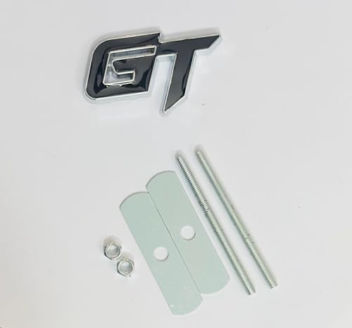 Image of Emblems for Car & Bike Metal Lo.go and Grill Me.tal Lo.go, Auto Accessories for Car Emblem 3D Badge Auto Racing Sport Sticker Grand Tourer Decal. (GT Chrome Black Grill Logo)