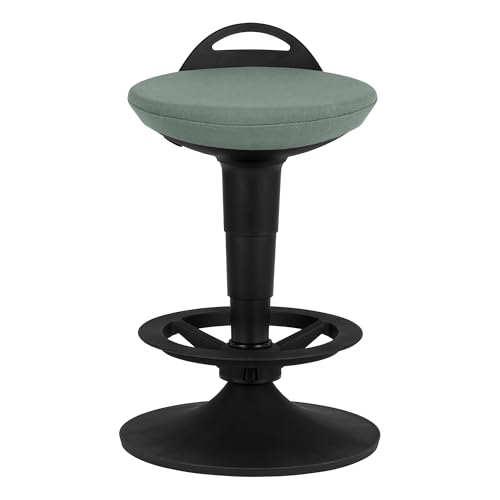 Image of Adjustable-Height Padded Lab Stool - Faded Denim