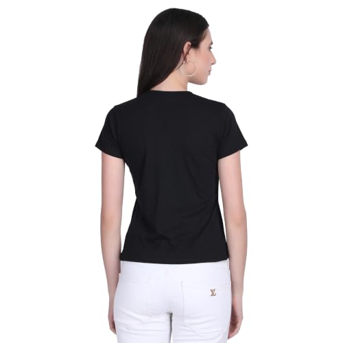 Image of Women's Slim Fit Graphic Printed T-Shirt | Soft 100% Cotton Fabric | Round Neck Half Sleeve Casual Top, Travel & College Pack of 2 Set