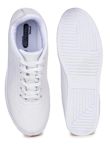 Image of ATHCO Womens Slick Doctor Shoes Women's Lace Up Sneakers Comfortable for Walking & Casual Wear Stylish Lightweight Design with Memory Foam Comfort for Health, Uniform and Nursing Footwear.