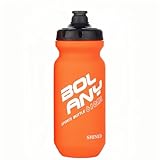 TDXVPB Leichte Sport-Wasserflasche, PP-Material, BPA-frei, Quetschstrahl, gerade, tragbare Outdoor-Fahrradflasche, 590 ml, Orange