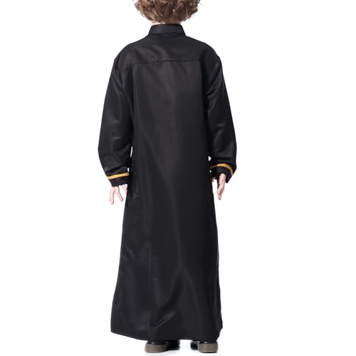 Boys Muslim Dress Kids Prayer Outfits Thobe Prayer Clothes Eid Outfits Long Sleeve Stand Collar Arabic Abaya Robe4
