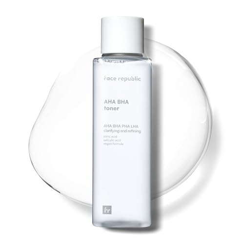 Face Republic Exfoliate & Protect - AHA/BHA Toner + Purity Sun Essence | Pore Refining, Clarifying Toner | SPF 50+ Broad Spectrum UV Sunscreen | Vegan Korean Skin care