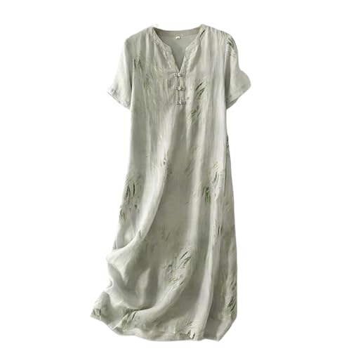 Robe longue d'été en coton et lin de qualité supérieure au tombé fluide impeccable