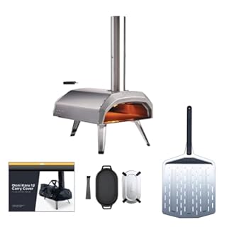 Ooni Karu 12 Pack Four à Pizza Multi-Combustible – Ensemble Complet avec Pelle à Pizza 12", Housse de Protection et Poêle en Fonte – Four Extérieur Portable (Bois, Charbon ou Gaz)
