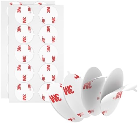 3M Double Sided Adhesive Pads Heavy Duty VHB 25MM Diameter 0.6MM Thick 20 PCS White 4930 Round Sticky Mounting Foam Tape Strong Adhesive for Car Décor Home Office Logos