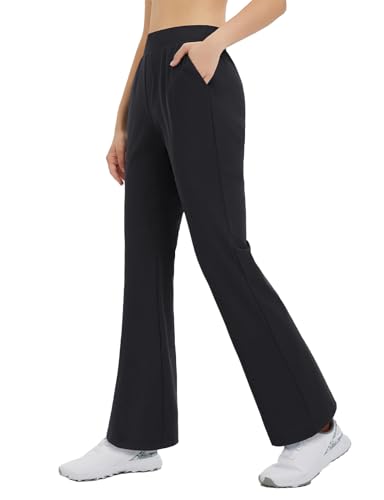 baleaf Women's 26"/29" Work Pants Stretchy Golf Lightweight Stretch Flare Dress Pant Pockets Bussiness UPF 50+2