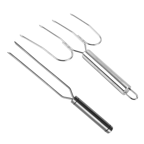 Fleisch- und Tranchiergabel aus Edelstahl– Grillgabel aus rostfreiem Edelstahl, professionelle Fleischgabel mit ergonomischem Griff, ideal zum Grillen & Tranchieren