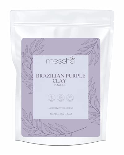 meesha Brazilian Purple Clay Powder Purple Kaolin Clay | 3.5 oz (100g) | Gently exfoliating, mild, oil-absorbing clay | DIY soaps, bath salts, bath bombs, face masks | 100% Natural