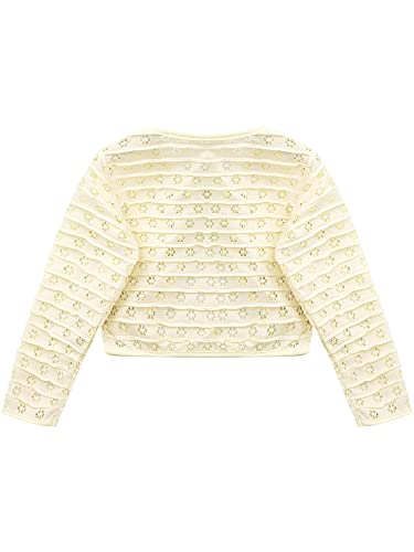 easyforever Girls Long Sleeves Shrug Sweaters Kids Lace Bolero Cardigan Shrug Button Closure Bolero Dress Cover Up2