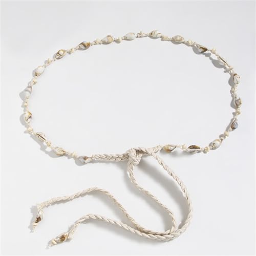 Cowgirl Waist Chain Casual Tie Belt Vintage Shells Waist Ceinture Cowgirl Lady Belt Elegant Woven Seashells Western.Vertical Imitation Shell3