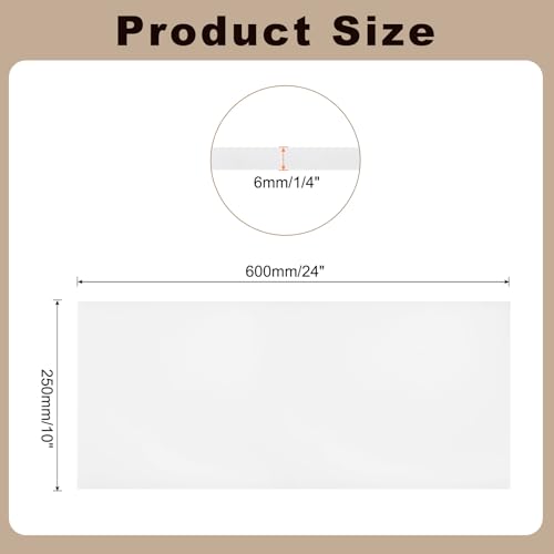Image of MECCANIXITY HDPE Plastic Sheet 1 /4 inch Thick, 10 inch x 24 inch High Density Polyethylene Plastic Blocks, HDPE Cutting Board for DIY, Home Floor Improvement, White