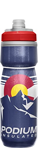 Image of CamelBak Podium Chill Insulated Bike Squeeze Water Bottle, Cold Retention for Cycling, 21oz, Colorado