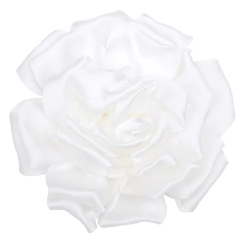 Image of Satin Fabric Rose Flower Brooches Pins for Women Elegant 3D Large Camellia Flowers Floral Lapel Pins for Valentines Day Wedding Bridal Prom Banquet Party Dress Suit Clothes Accessories