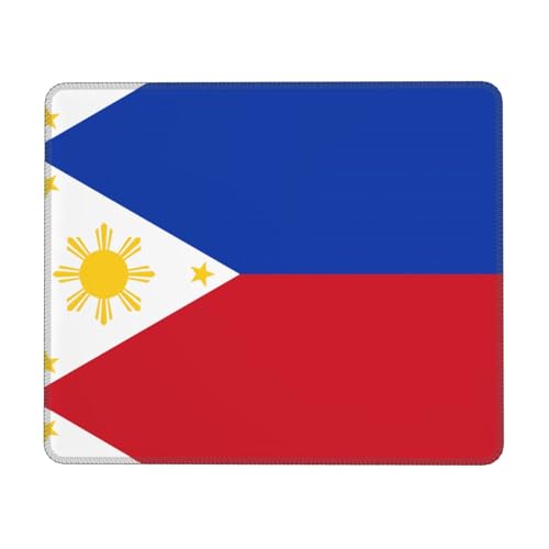 PAYDYLONA Tapis de souris imprimé drapeau des Philippines - Imperméable - Avec base en caoutchouc antidérapant - Pour bureau, maison et ordinateur portable - 7 x 21,8 cm
