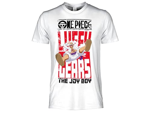 Camiseta con sombrero de paja Luffy Gear para adulto, unisex, color blanco., Color blanco., XXL
