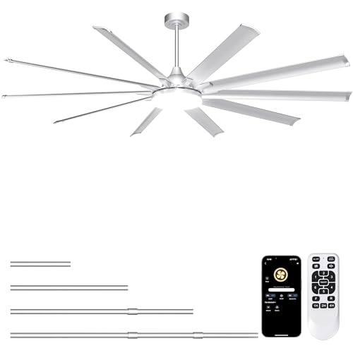 Ohniyou 96'' Industrial Ceiling Fan with Bright Lights