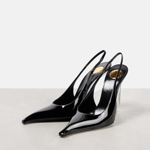 Women's Wedges Slingback High Heels Slip On Pointed Toe Back Strap Fashion Wedding Party Pumps 4 Inches4