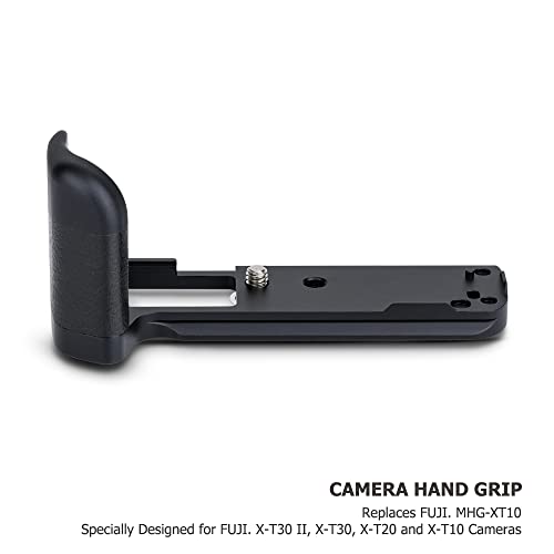 Metal Extension Hand Grip Bracket For Fujifilm Fuji X-T30 Ii Xt30 Ii X-T30 Xt30 X-T20 Xt20 X-T10 Xt10 Replaces Fuji Mhg-Xt10, Anti-Slip Pad Handle & Arca Swiss Plate Design With 1/4"-20 Tripod Mount #TOP1