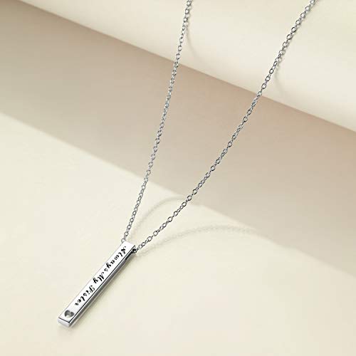 Sterling Silver Bar Necklace - Inspirational Jewelry for Women: Birthday Gifts for Sister, Friends3