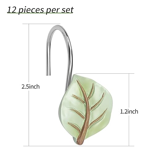 Accroches Rideau de Douche Décoratifs Feuilles d'Eucalyptus - 6