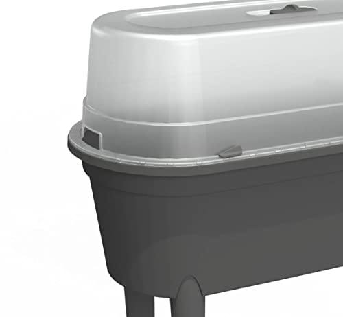 Hochbeet mit Deckel Gewächshaus oval 77cm Frühbeet Kräuterbeet Treibhaus Pflanzkasten Pflanzenbeet Pflanzenkübel Gemüse Blumenkasten Garten Gemüsebeet Blumentopf Tomatenhaus – Bild 4