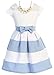 Little Girl Cap Sleeve Floral Lace Bow Stripe Color Block Flower Girl Dress USA