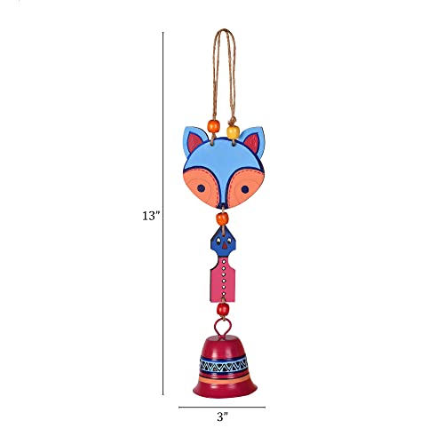 Image of Aakriti Art Creations Foxy Skye Wind Chime Multicolor | Handmade Modern Art Wooden & Metal Wind Chime | Decorative Wind Chimes for Balcony, Garden, Living Room & Gifting