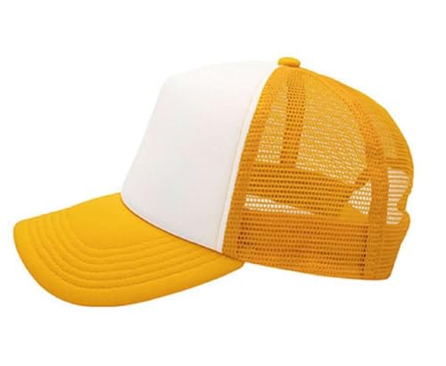 Image of NYFASHION101 Plain Mesh Trucker Hat - Breathable 6-Panel Daily Snapback Cap, Customizable Ideal for DIY Embroidery & Patches