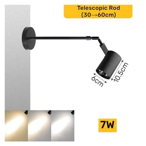 Applique murale industrielle à bras télescopique LED 7W blanc froid