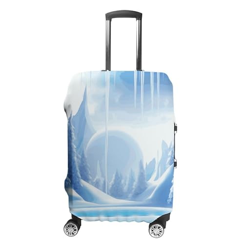 Snow Ice World Travel Luggage Cover Dustproof Suitcase Cover Luggage Covers For Suitcase Thicken Elastic Suitcase Protector Washable Baggage Covers Fit 19-32 Inch Luggage S