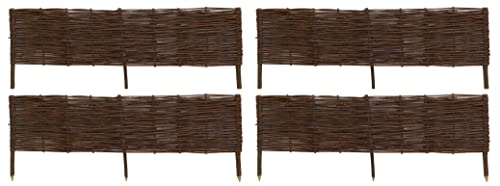 Bordures en Osier tressé Naturel (Lot de 4) 120 x 30 cm