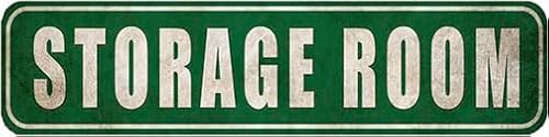 Storage Room Sign,Rental Property Hotel Motel Bed And Breakfast Farmhouse Style Decor Rustic Street Metal Sign Door Name Plate Plaque,4x16 Inch