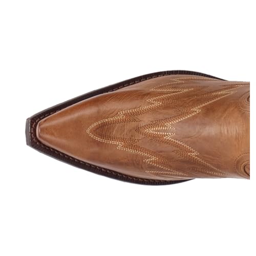 Laredo Mens Silverdale Embroidered Snip Toe Pull On Casual Boots Mid Calf - Brown - Size 11 XW4