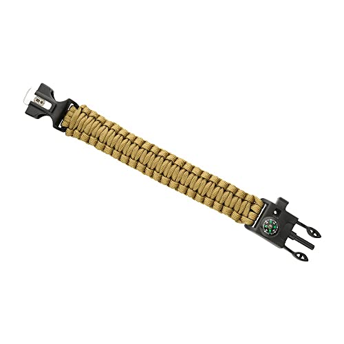 M-Tac Survival Paracord Bracelet - Tactical Emergency Cord Rope With Compass Whistle (L, Coyote) #TOP2