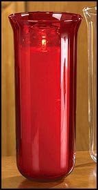 Sanctuary Globe – Ruby Pot Fired Glass 10″ H – Christian Brands Church Supply