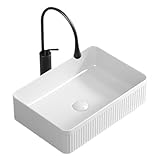 Durabilité de la porcelaine de qualité supérieure : Lavabo en porcelaine à laver à la main, fabriqué en argile de porcelaine à haute densité cuite à 1280 °C, présentant une faible absorption d'eau, une résistance aux rayures, aux taches et à la décoloration, adapté aussi bien pour les environnements résidentiels que pour les lieux à fort passage.