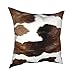 Fundas de cojín de piel de vaca de 18 x 18 pulgadas, funda de almohada de algodón suave, decoración de granja, regalo para dormitorio al aire libre, sofá