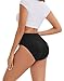 INNERSY Taillenslip Damen Micro Modal Unterhosen Schwarz Panties Atmungsaktive Unterwäsche 4 Pack (M, 4 Schwarz)
