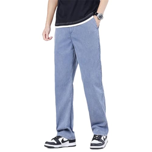 Men's Straight Loose Quality Sweatpants Soft Wide Leg Long Baggy Trousers Jeans Pants