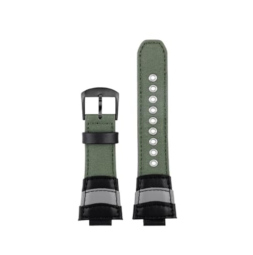 Pulsera impermeable verde militar de lona para reloj GA2100 en exterior