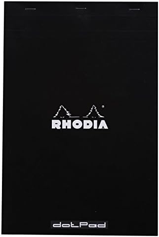 RHODIA 19559Amzc - Stapled Notepad Dot pad N°19 Black - A4+ - Dot Dotted - 80 Detachable Sheets - White Clairefontaine Paper 80 g/m - Soft and Resistant Coated Card Cover